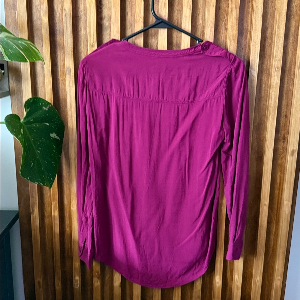 Burberry Brit Solid Voile Blouse Buttoned Front. … - image 3